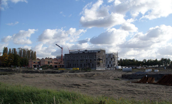 Zo ver zijn nu de werken van de eerste woningen gevorderd.